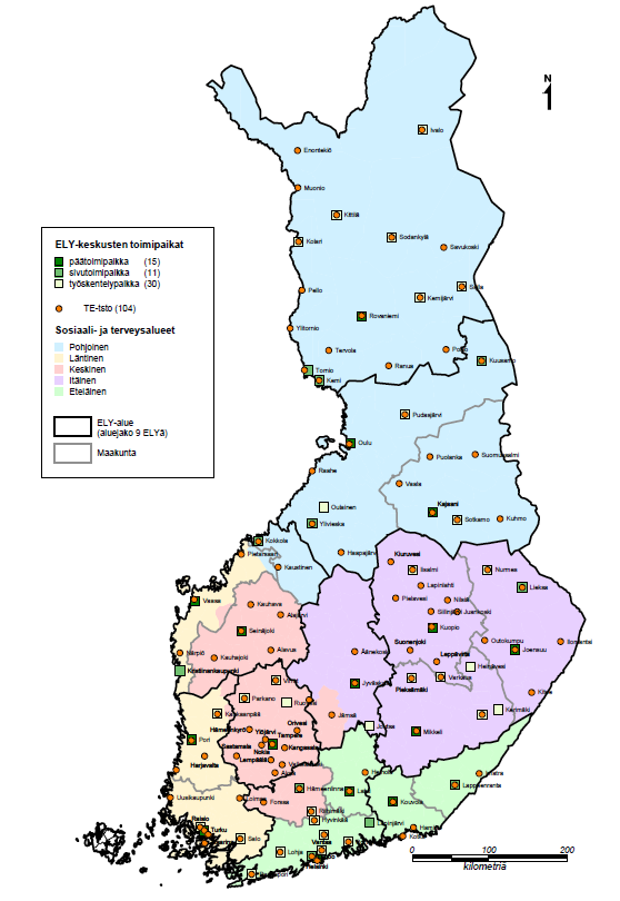 KARTTAHAVAINNE: VIRASTO 2 (ELY-keskukset ja