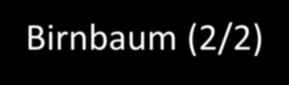 Birnbaum (2/2) Esim. Yhden OR-portin vikapuu T + A B Perustapahtumien tn:t P(A)=0.1 ja P(B)=0.2 Tällöin P(T A)=1.0 P(T A)=P(B)= 0.2 P(T B)=1.0 P(T B)=P(A)= 0.