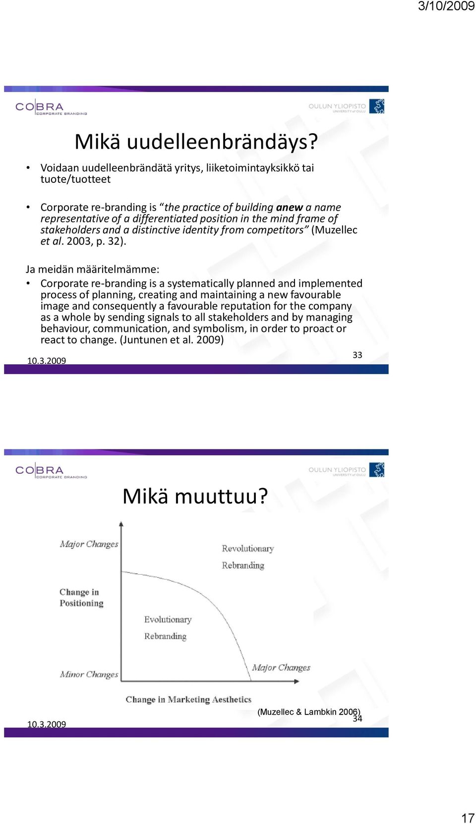 mind frame of stakeholders and a distinctive identity from competitors (Muzellec et al. 2003, p. 32).