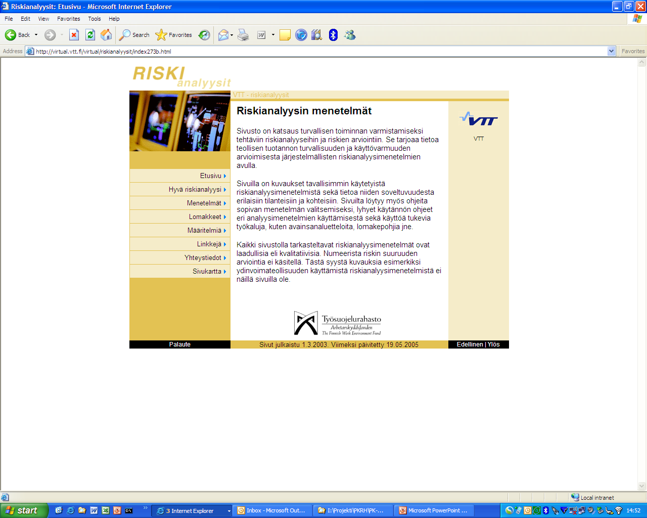 Riskianalyysi-sivusto http://virtual.vtt.