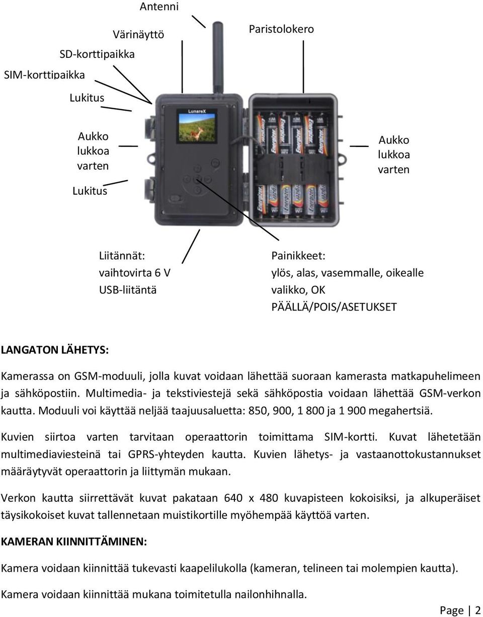 Multimedia- ja tekstiviestejä sekä sähköpostia voidaan lähettää GSM-verkon kautta. Moduuli voi käyttää neljää taajuusaluetta: 850, 900, 1 800 ja 1 900 megahertsiä.