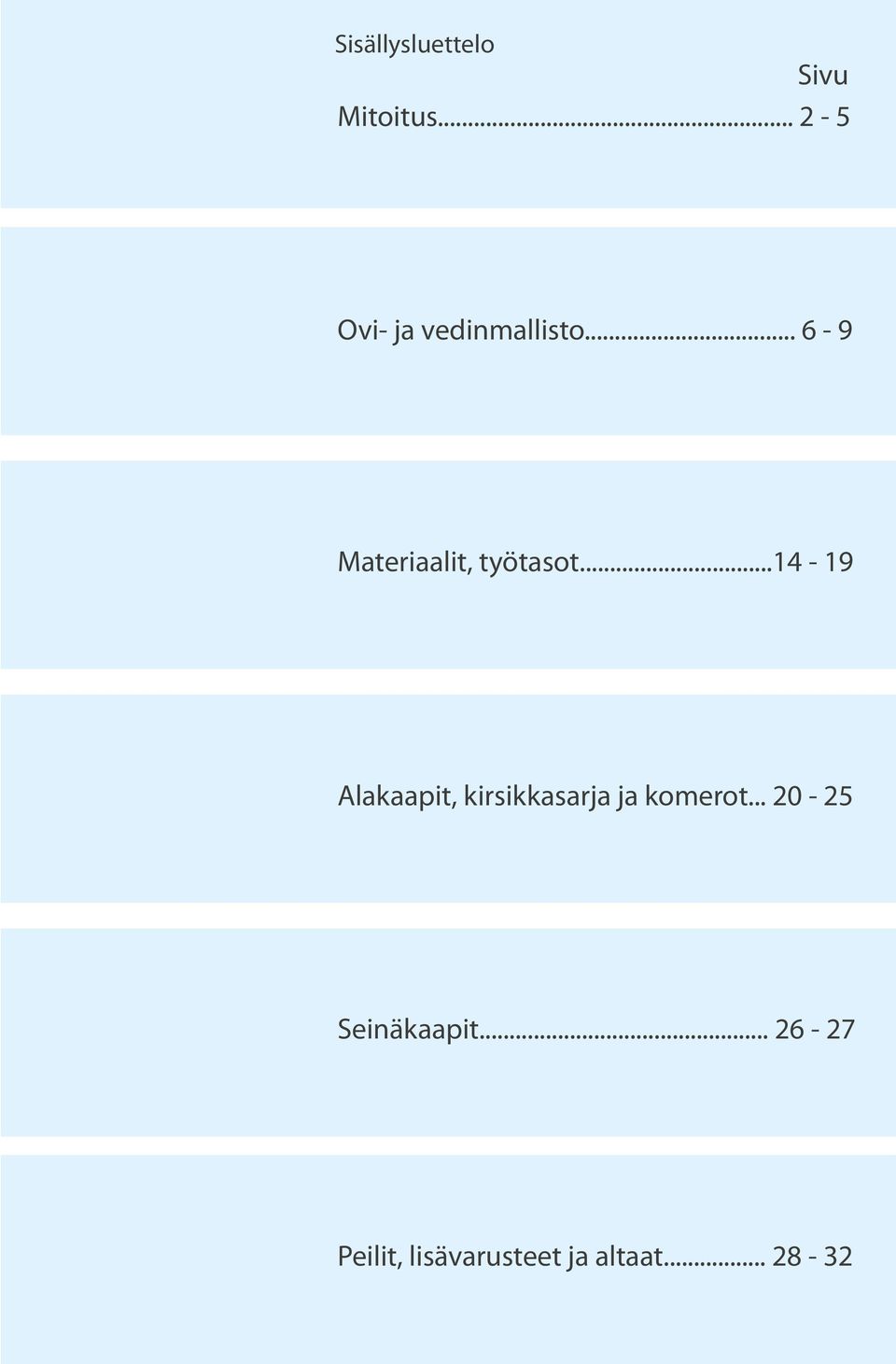 ..14-19 Alakaapit, kirsikkasarja ja komerot.