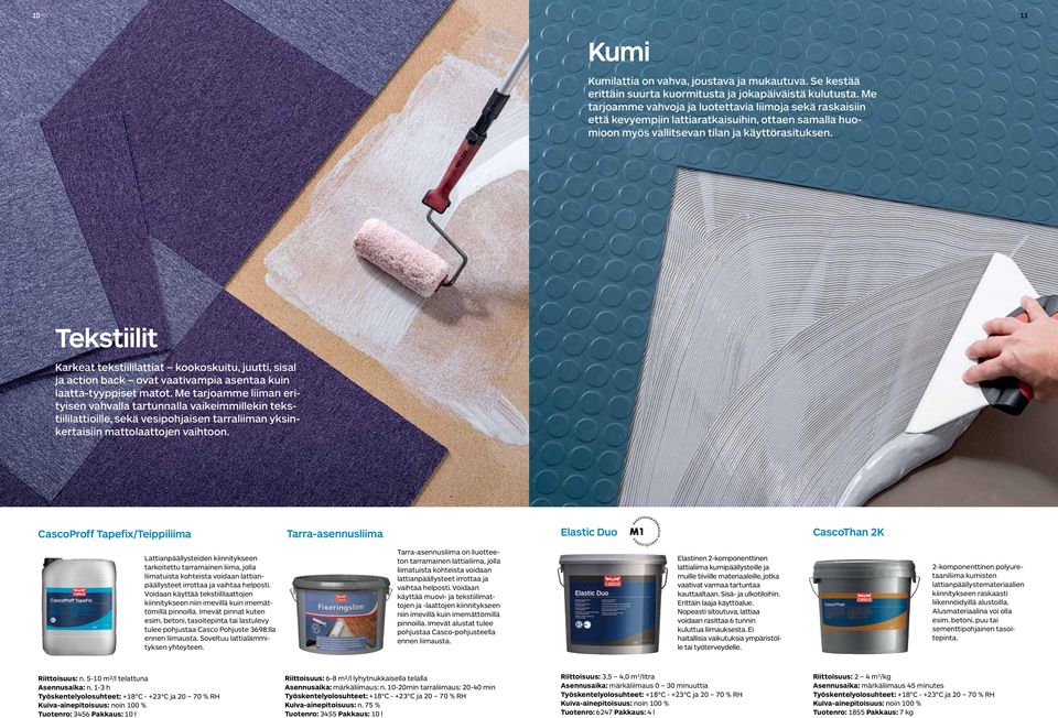 Tekstiilit Karkeat tekstiililattiat kookoskuitu, juutti, sisal ja action back ovat vaativampia asentaa kuin laatta-tyyppiset matot.