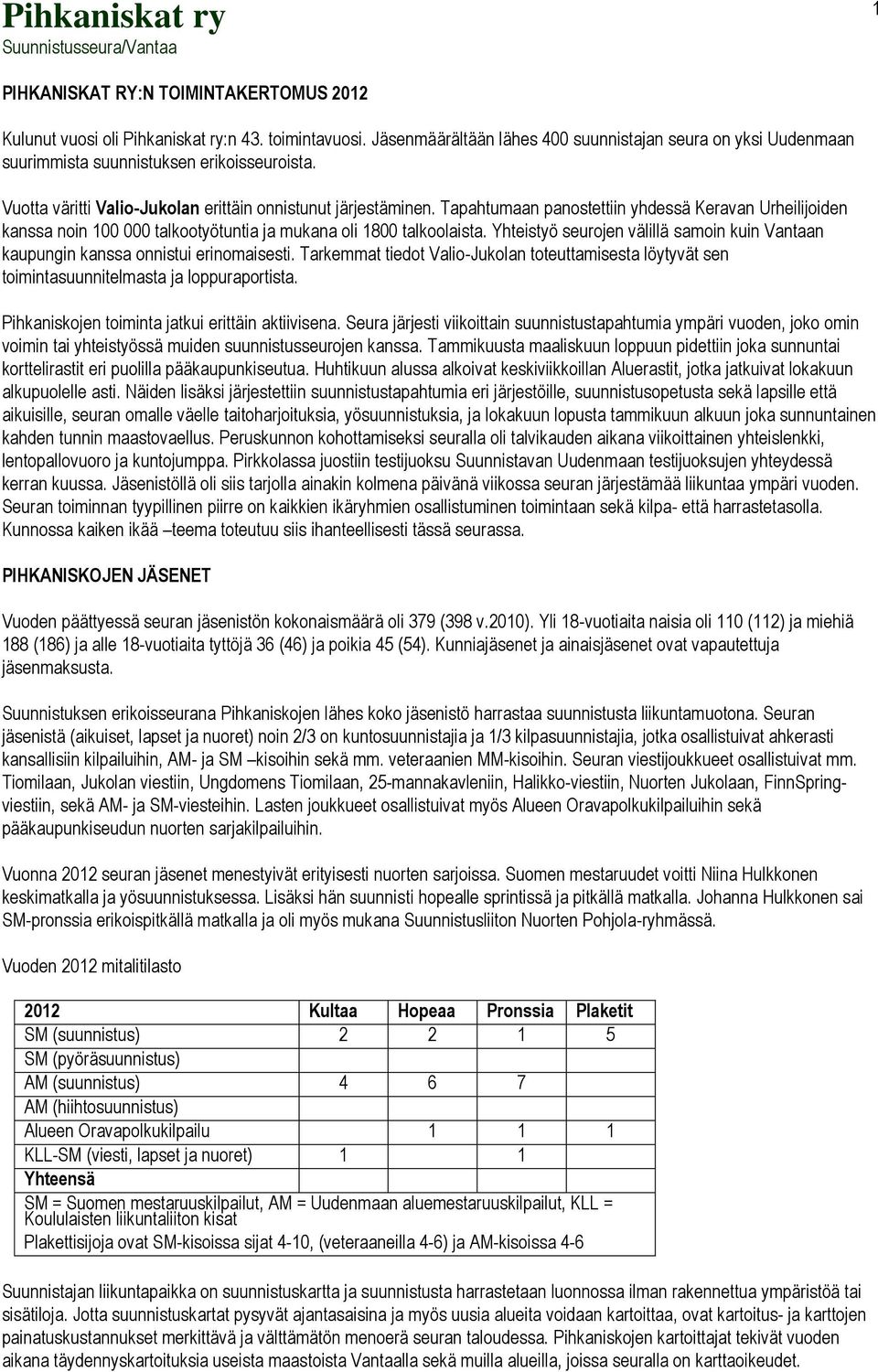 Tapahtumaan panostettiin yhdessä Keravan Urheilijoiden kanssa noin 100 000 talkootyötuntia ja mukana oli 1800 talkoolaista.