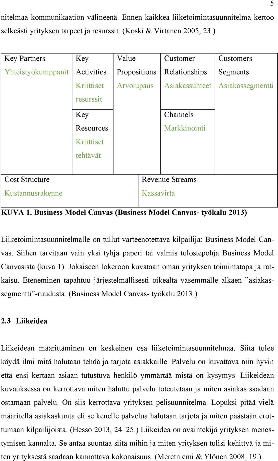 Markkinointi Kriittiset tehtävät Cost Structure Kustannusrakenne Revenue Streams Kassavirta KUVA 1.