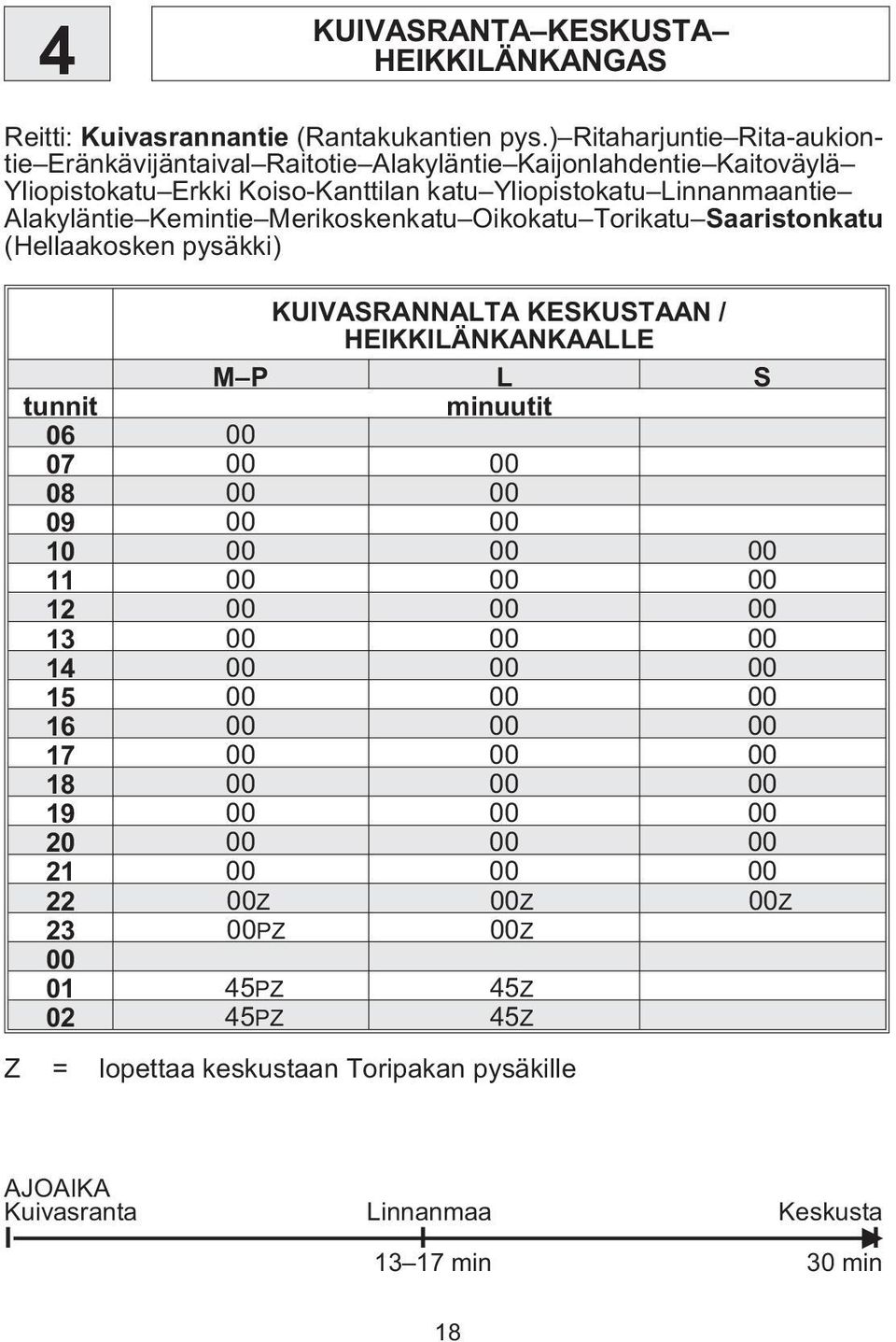 Kemintie Merikoskenkatu Oikokatu Torikatu Saaristonkatu (Hellaakosken pysäkki) KUIVASRANNALTA KESKUSTAAN / HEIKKILÄNKANKAALLE M P L S 06 00 07 00 00 08 00 00 09 00 00 10 00 00 00 11