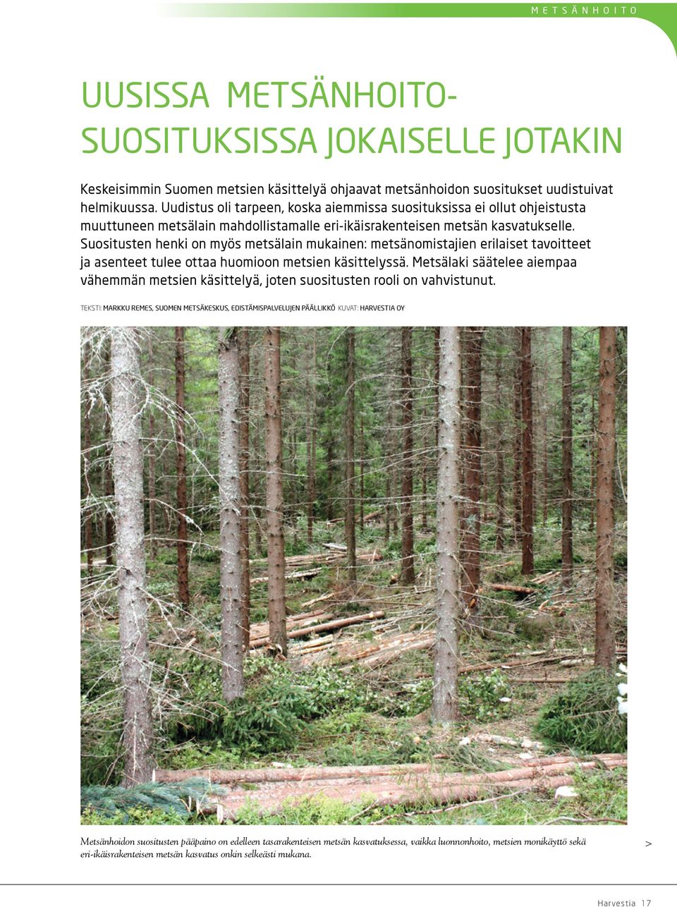 Suositusten henki on myös metsälain mukainen: metsänomistajien erilaiset tavoitteet ja asenteet tulee ottaa huomioon metsien käsittelyssä.