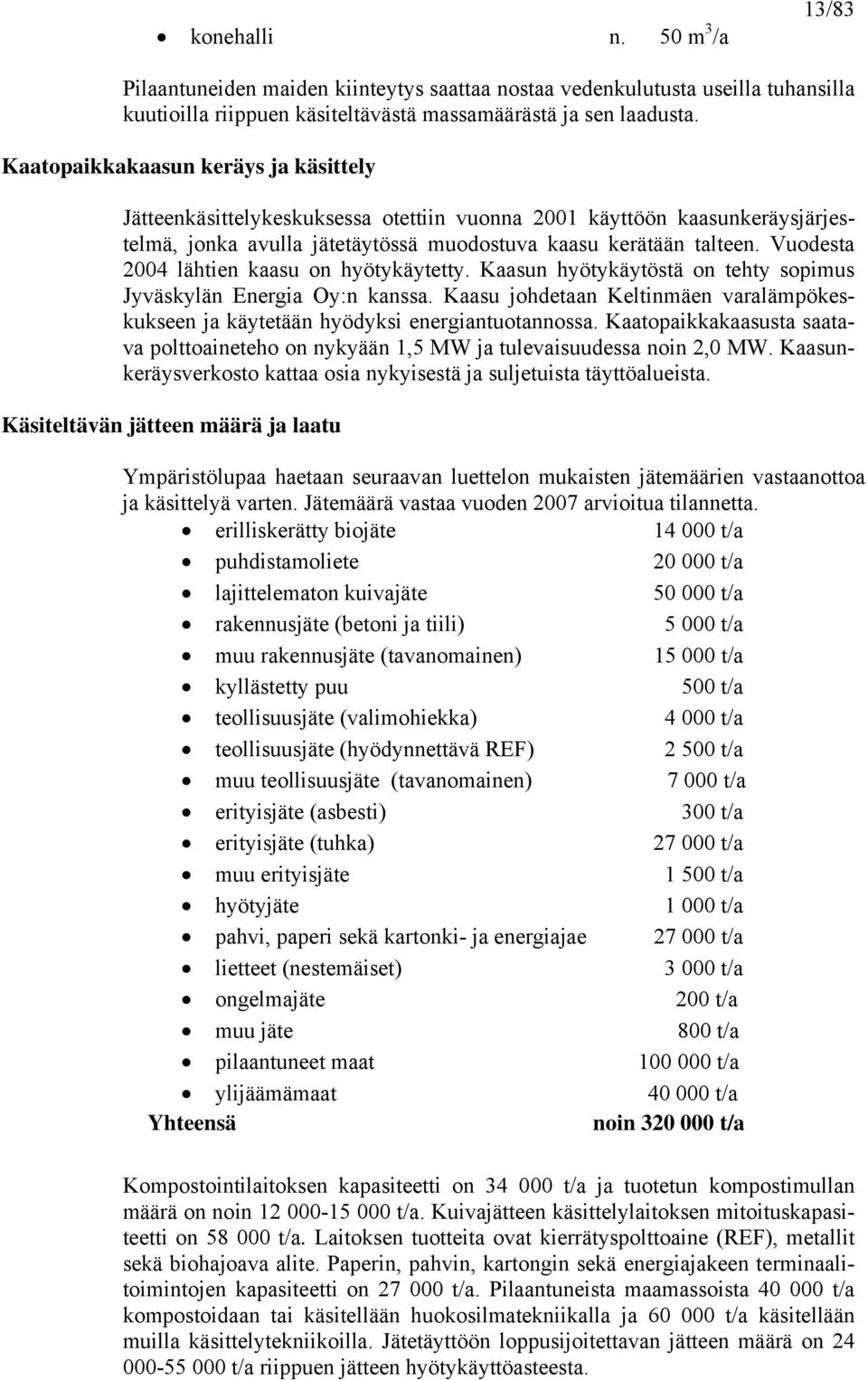 Vuodesta 2004 lähtien kaasu on hyötykäytetty. Kaasun hyötykäytöstä on tehty sopimus Jyväskylän Energia Oy:n kanssa.
