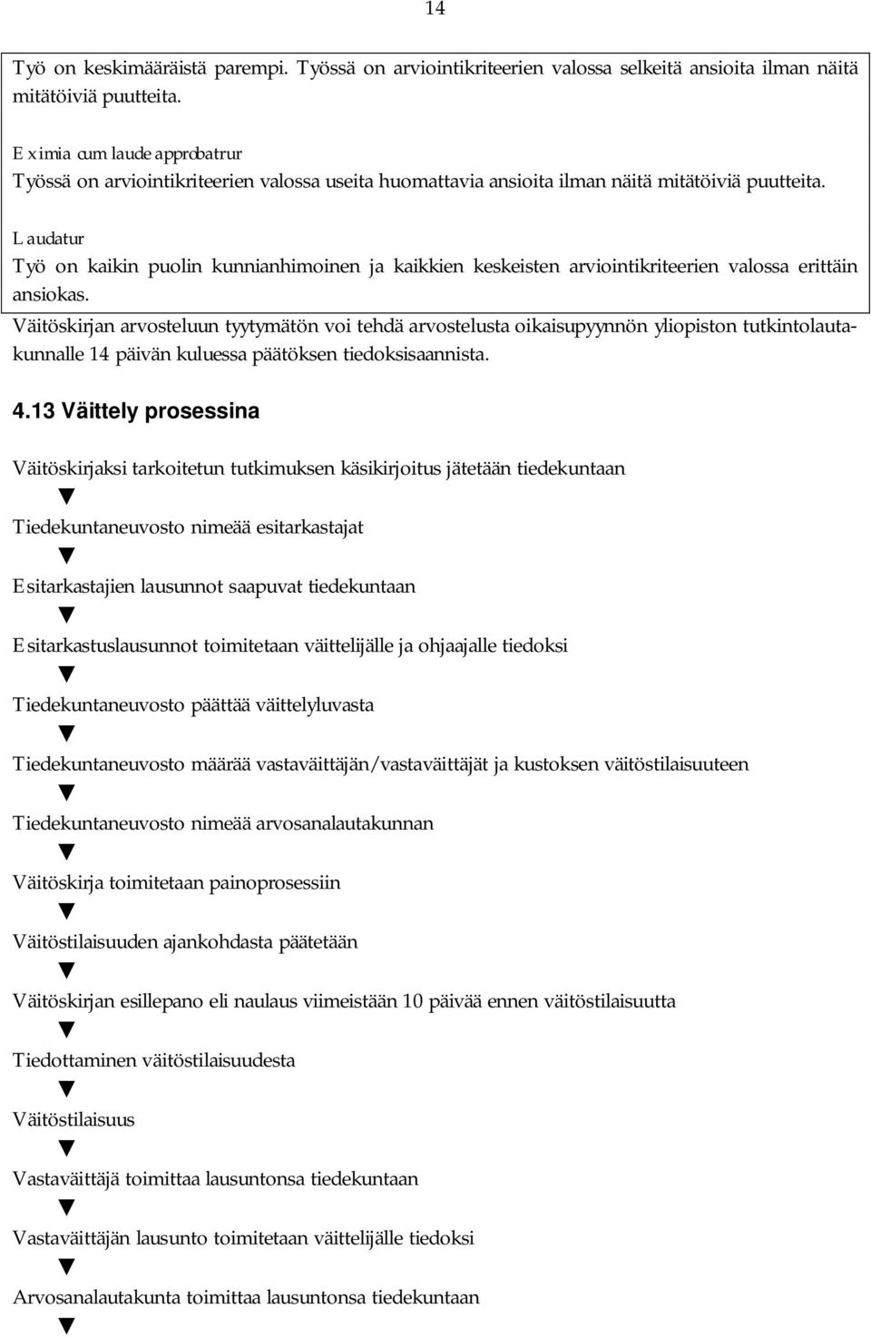 Laudatur Työ on kaikin puolin kunnianhimoinen ja kaikkien keskeisten arviointikriteerien valossa erittäin ansiokas.