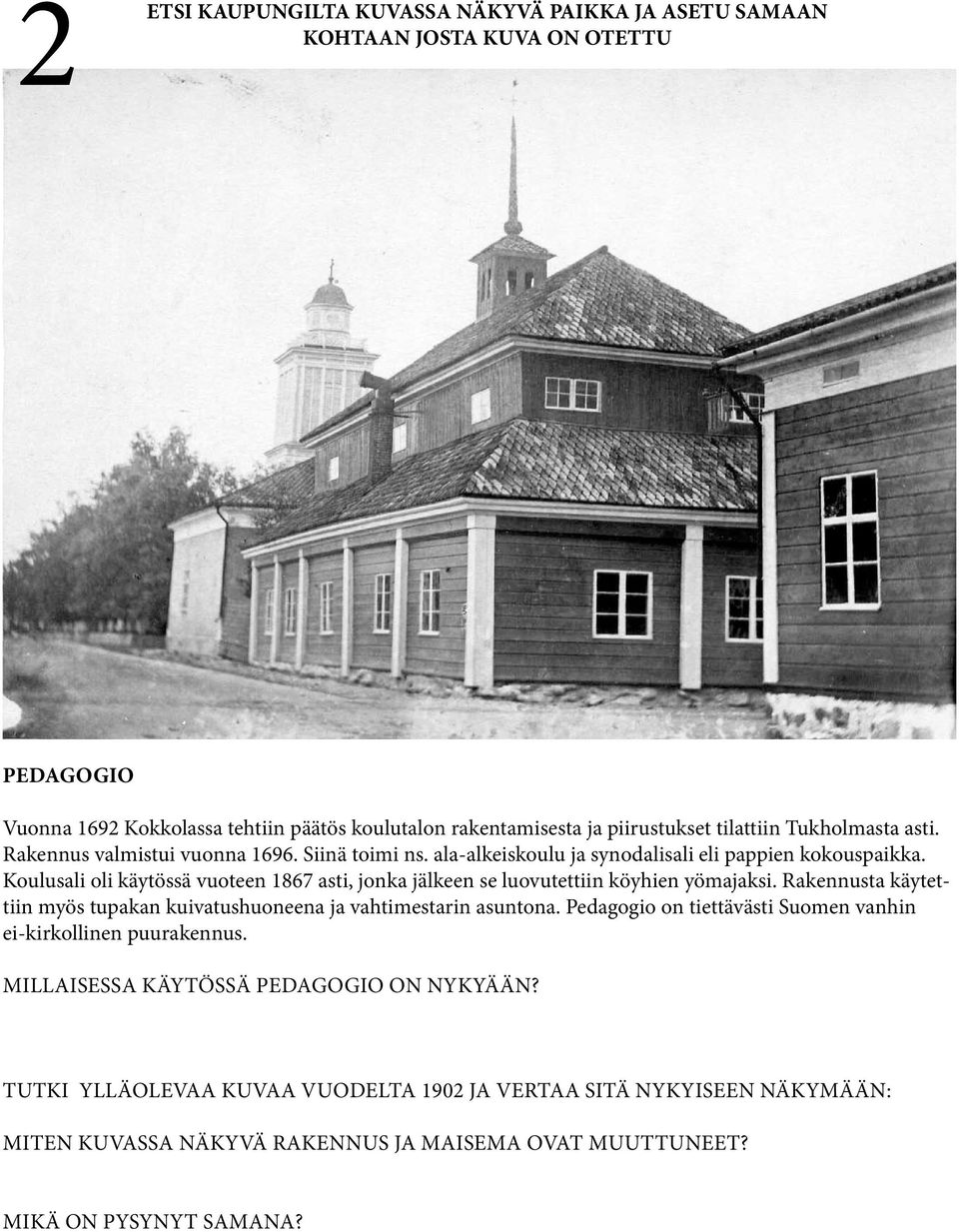 Koulusali oli käytössä vuoteen 1867 asti, jonka jälkeen se luovutettiin köyhien yömajaksi.
