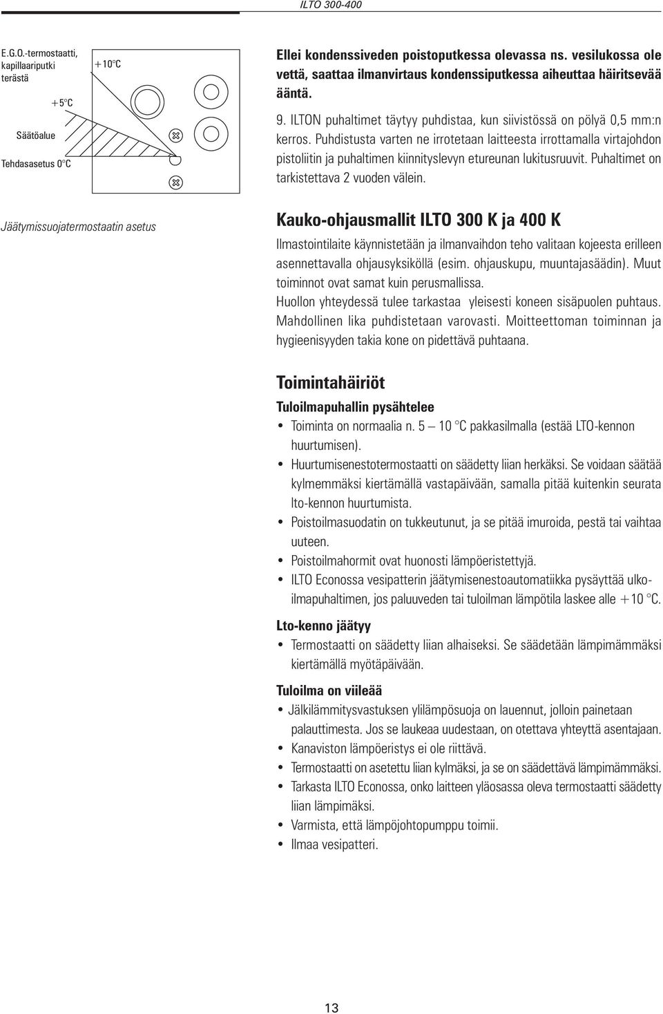 Puhdistusta varten ne irrotetaan laitteesta irrottamalla virtajohdon pistoliitin ja puhaltimen kiinnityslevyn etureunan lukitusruuvit. Puhaltimet on tarkistettava 2 vuoden välein.