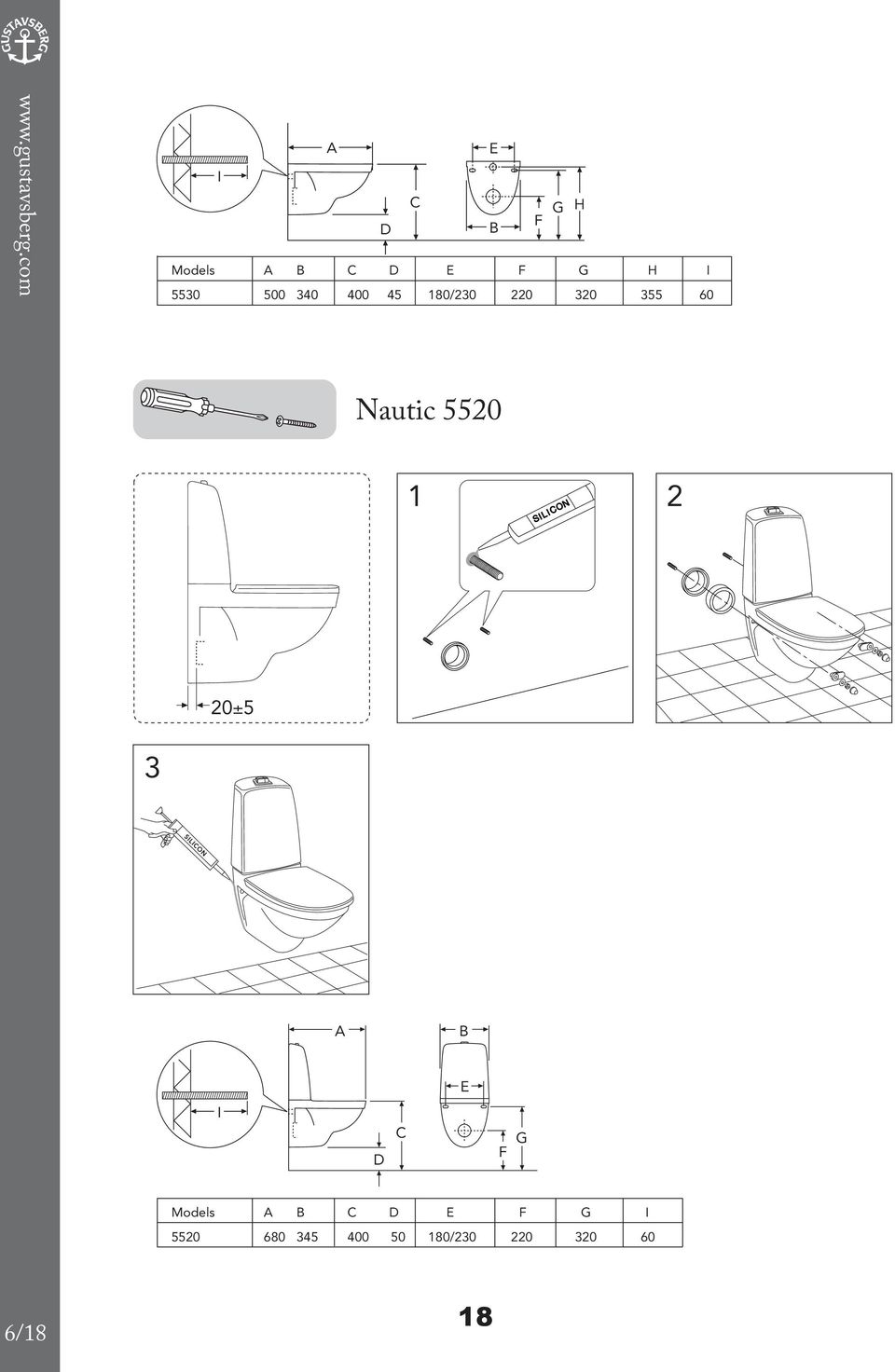 500 340 400 45 180/230 220 320 355 60 Nautic 5520 1 2