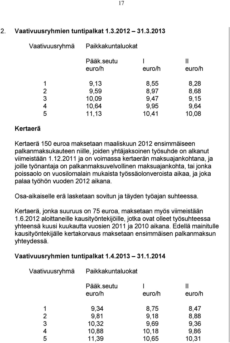 palkanmaksukauteen niille, joiden yhtäjaksoinen työsuhde on alkanut viimeistään 1.12.