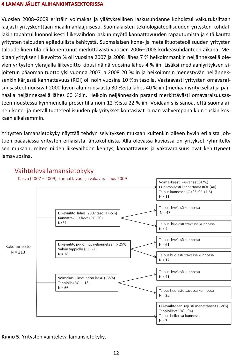 Suomalaisen kone- ja metallituoteteollisuuden yritysten taloudellinen tila oli kohentunut merkittävästi vuosien 2006 2008 korkeasuhdanteen aikana.