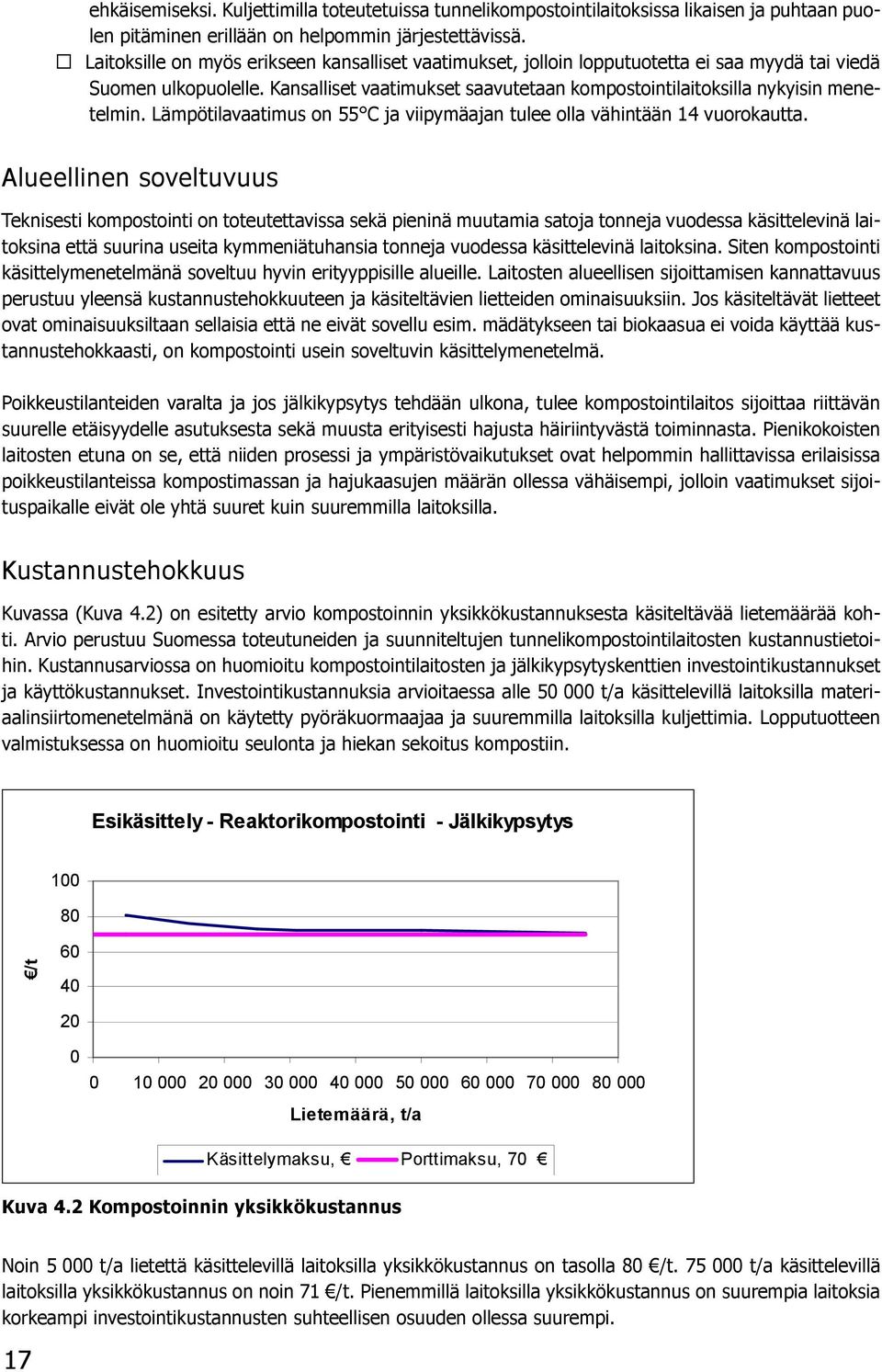 Lämpötilavaatimus on 55 C ja viipymäajan tulee olla vähintään 14 vuorokautta.