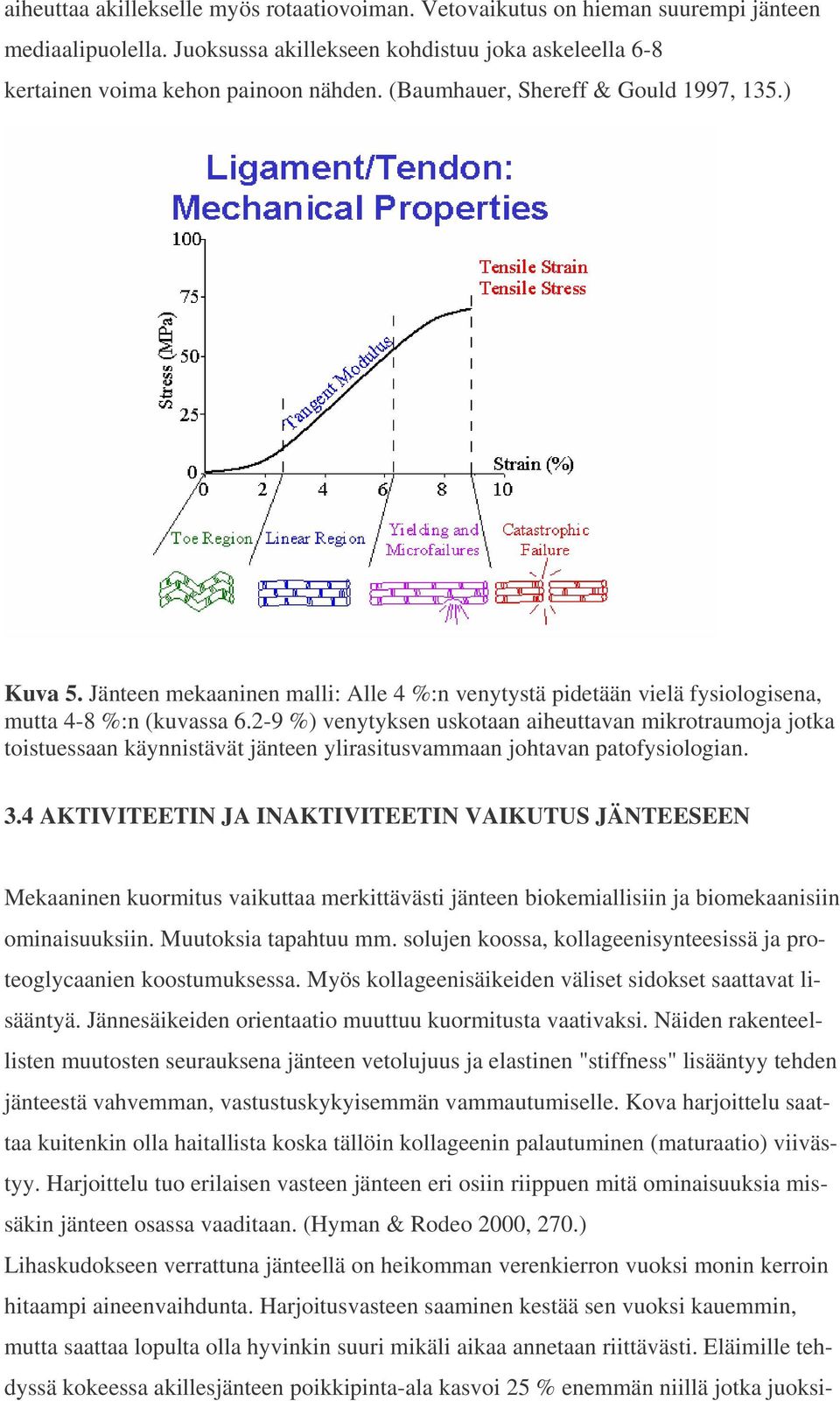 2-9 %) venytyksen uskotaan aiheuttavan mikrotraumoja jotka toistuessaan käynnistävät jänteen ylirasitusvammaan johtavan patofysiologian. 3.