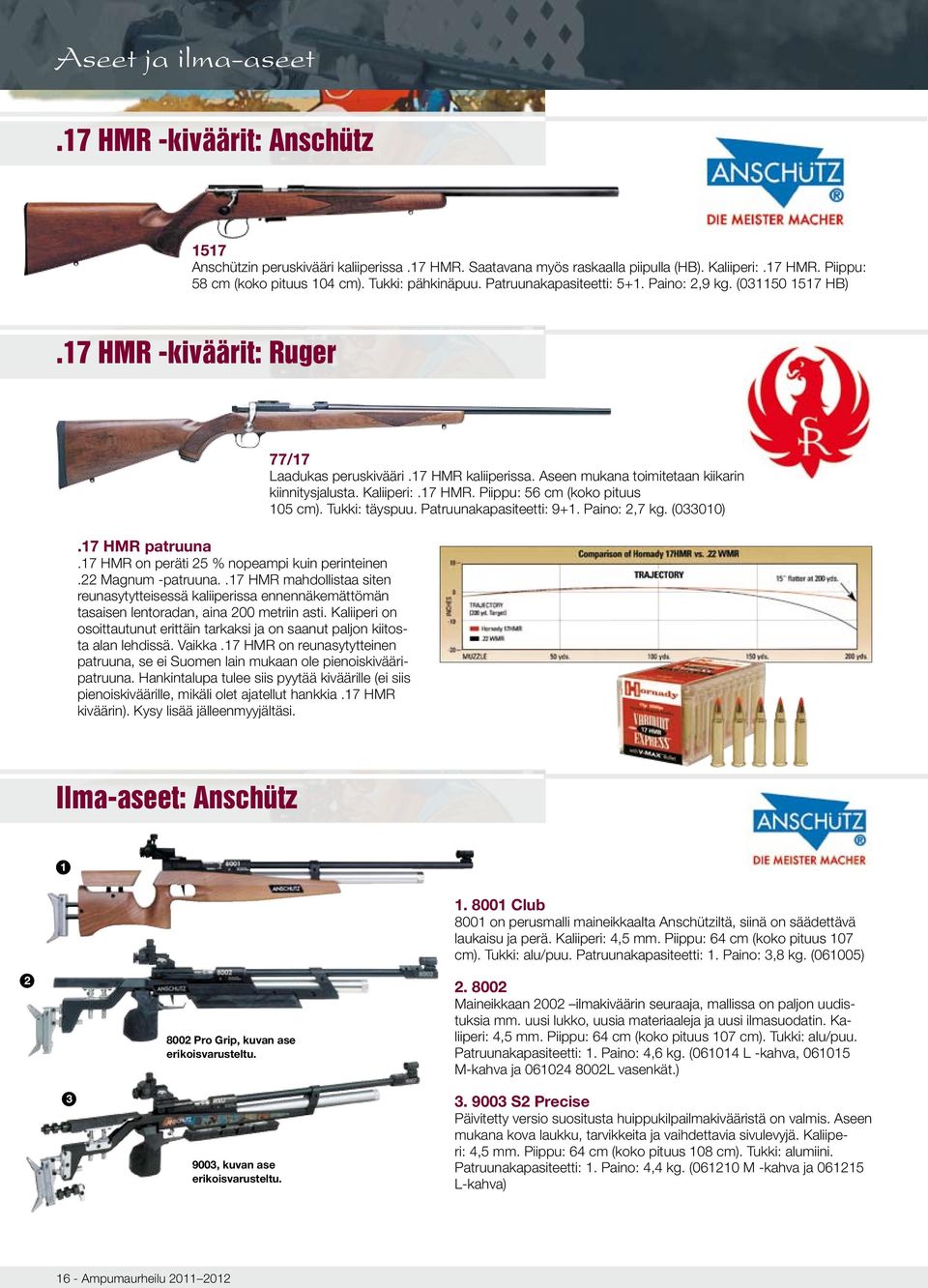 .7 HMR mahdollistaa siten reunasytytteisessä kaliiperissa ennennäkemättömän tasaisen lentoradan, aina 00 metriin asti.