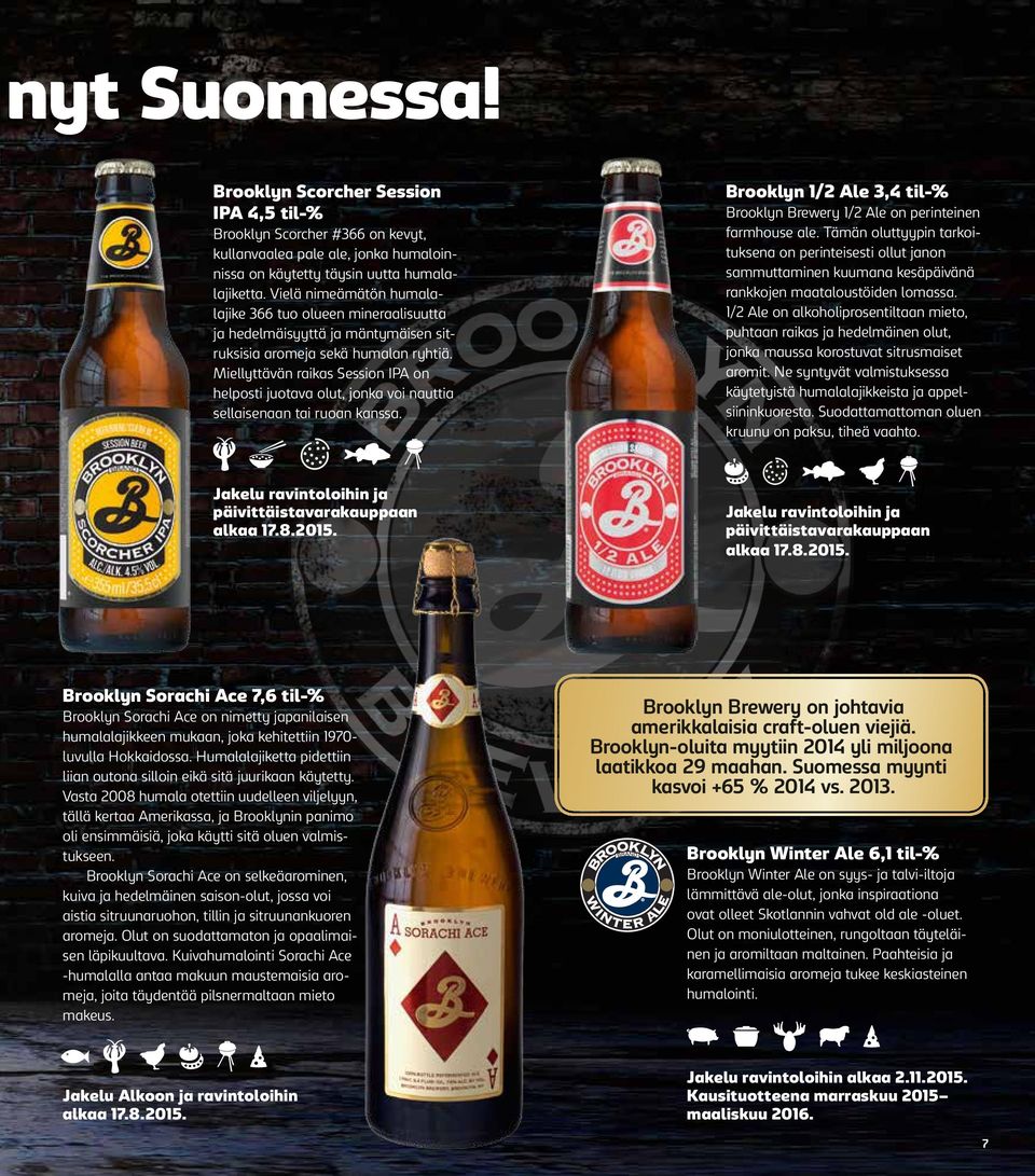 Miellyttävän raikas Session IPA on helposti juotava olut, jonka voi nauttia sellaisenaan tai ruoan kanssa. Brooklyn 1/2 Ale 3,4 til-% Brooklyn Brewery 1/2 Ale on perinteinen farmhouse ale.