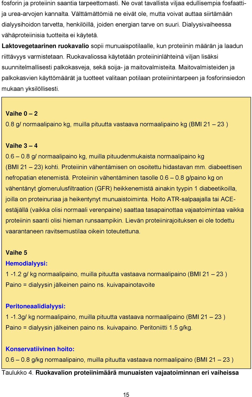 Laktovegetaarinen ruokavalio sopii munuaispotilaalle, kun proteiinin määrän ja laadun riittävyys varmistetaan.