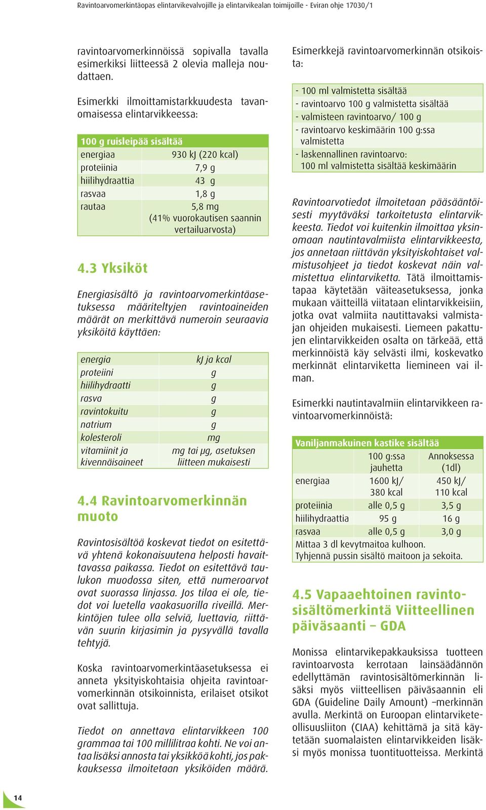 vuorokautisen saannin vertailuarvosta) 4.