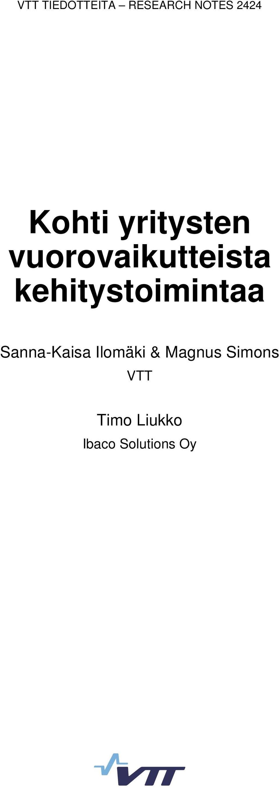 kehitystoimintaa Sanna-Kaisa Ilomäki &