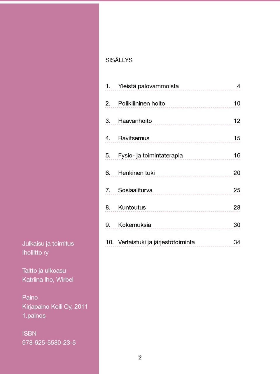 Kuntoutus 28 9. Kokemuksia 30 Julkaisu ja toimitus Iholiitto ry 10.