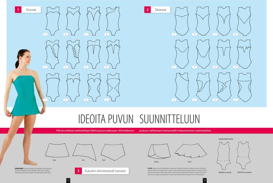 HAMEEN KIINNITYSKOHTA Vakio Vino Kärki Kietaisu ¾ kello VAKIOHAME on yleisin pukuihin kiinnitettävä hamemallimme, kuvassa kiinnitettynä lantion kohdalle.