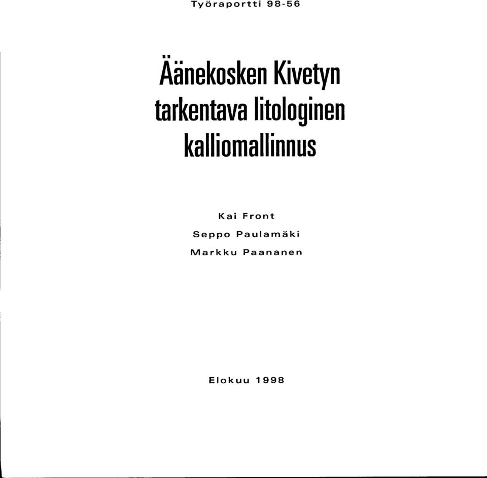 litologinen kalliomallinnus Kai