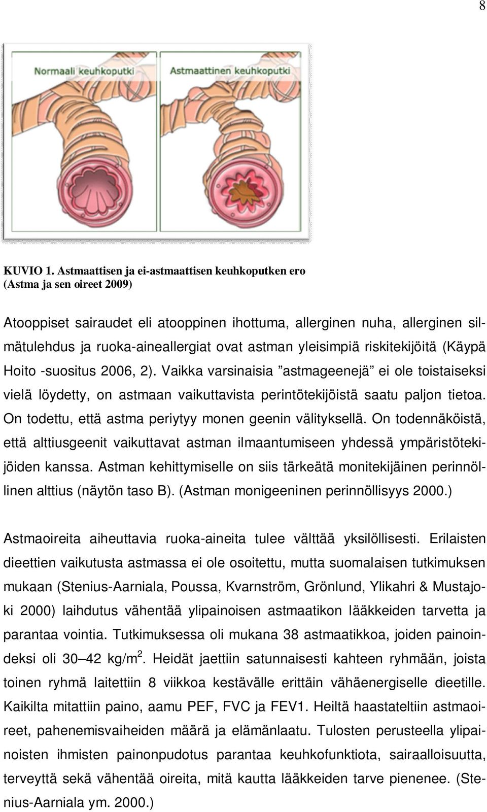 yleisimpiä riskitekijöitä (Käypä Hoito -suositus 2006, 2). Vaikka varsinaisia astmageenejä ei ole toistaiseksi vielä löydetty, on astmaan vaikuttavista perintötekijöistä saatu paljon tietoa.