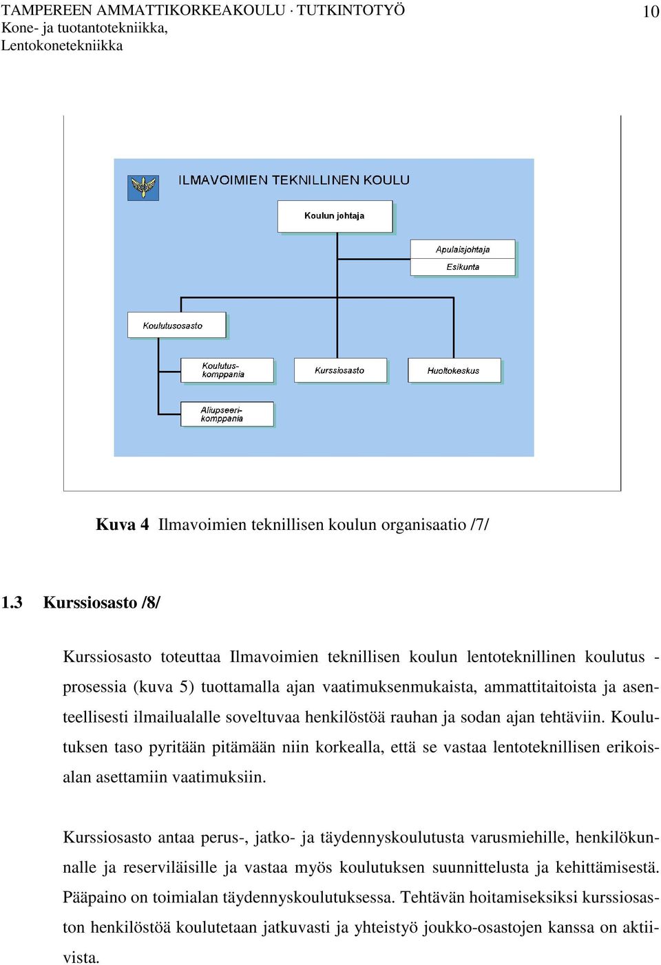 ilmailualalle soveltuvaa henkilöstöä rauhan ja sodan ajan tehtäviin. Koulutuksen taso pyritään pitämään niin korkealla, että se vastaa lentoteknillisen erikoisalan asettamiin vaatimuksiin.