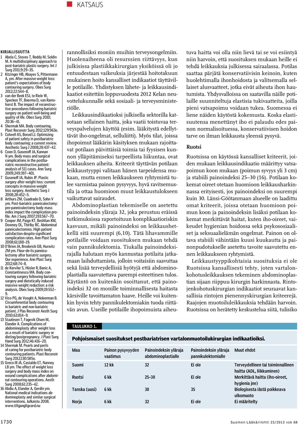 The impact of reconstructive procedures following bariatric surgery on patient well-being and quality of life. Obes Surg 2010; 20:36 41. 4 Shermak MA. Body contouring.