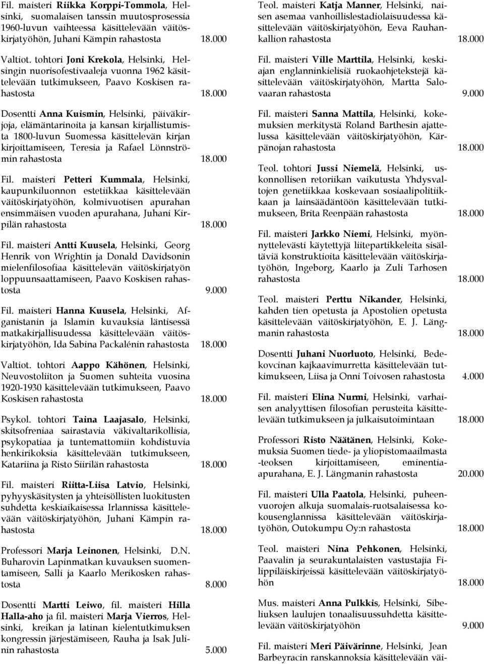 kansan kirjallistumista 1800-luvun Suomessa käsittelevän kirjan kirjoittamiseen, Teresia ja Rafael Lönnströmin Fil.