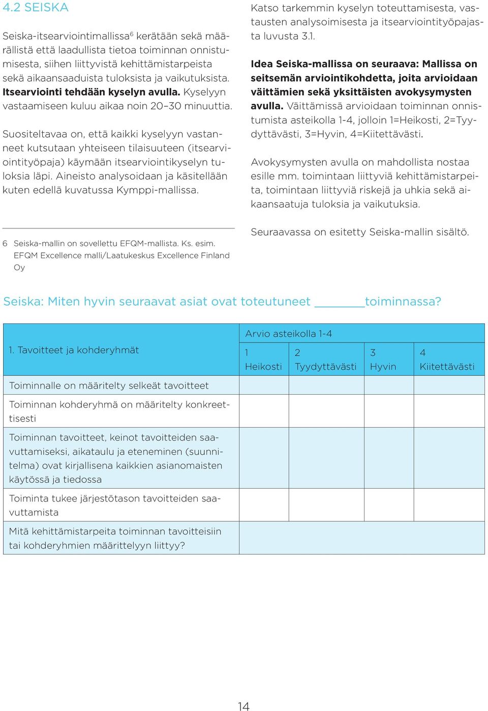 Suositeltavaa on, että kaikki kyselyyn vastanneet kutsutaan yhteiseen tilaisuuteen (itsearviointityöpaja) käymään itsearviointikyselyn tuloksia läpi.