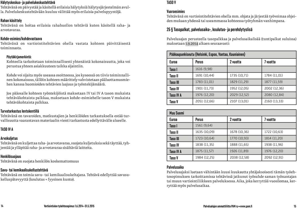 Kohde esimies/kohdevastaava Tehtävänä on vartiointitehtävien ohella vastata kohteen päivittäisestä toiminnasta.