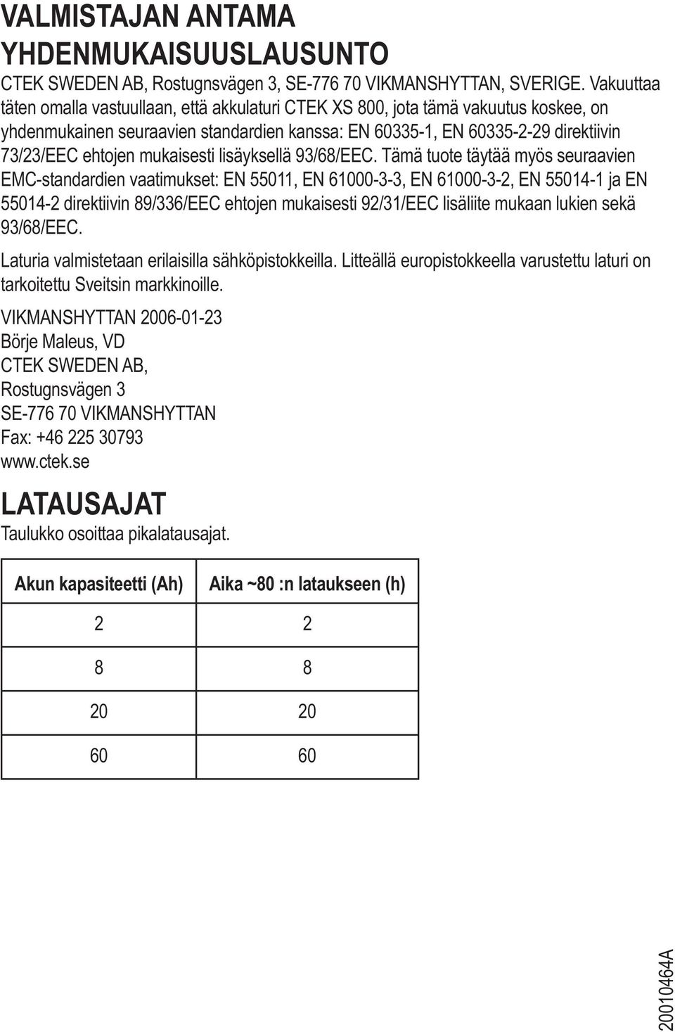 mukaisesti lisäyksellä 93/68/EEC.