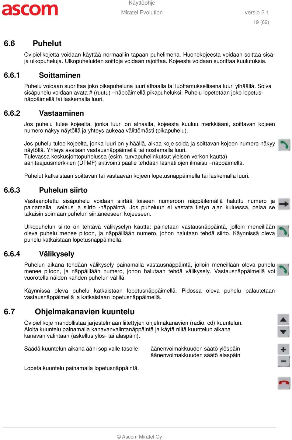 Soiva sisäpuhelu voidaan avata # (ruutu) näppäimellä pikapuheluksi. Puhelu lopetetaan joko lopetusnäppäimellä tai laskemalla luuri. 6.