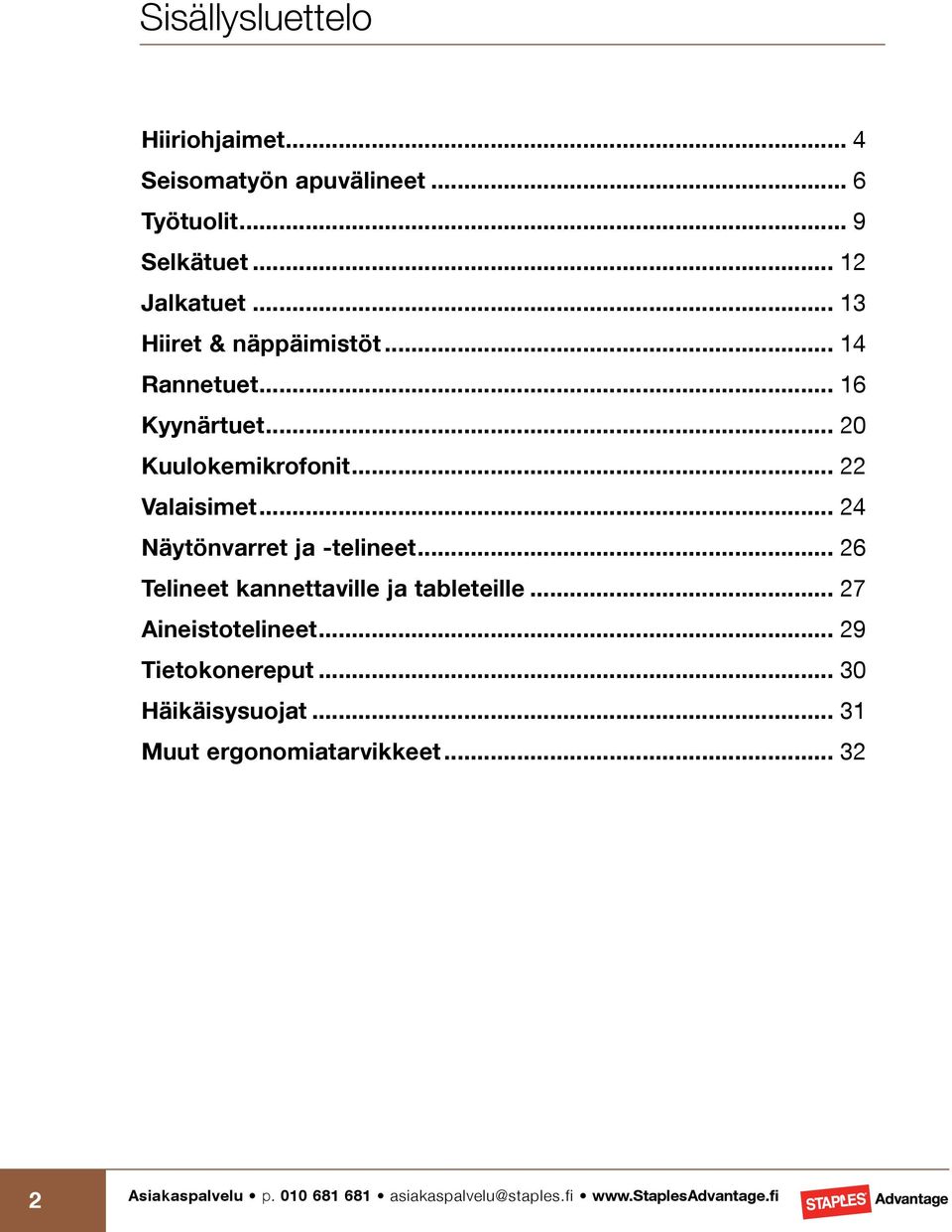 .. 20 Kuulokemikrofonit... 22 Valaisimet... 24 Näytönvarret ja -telineet.