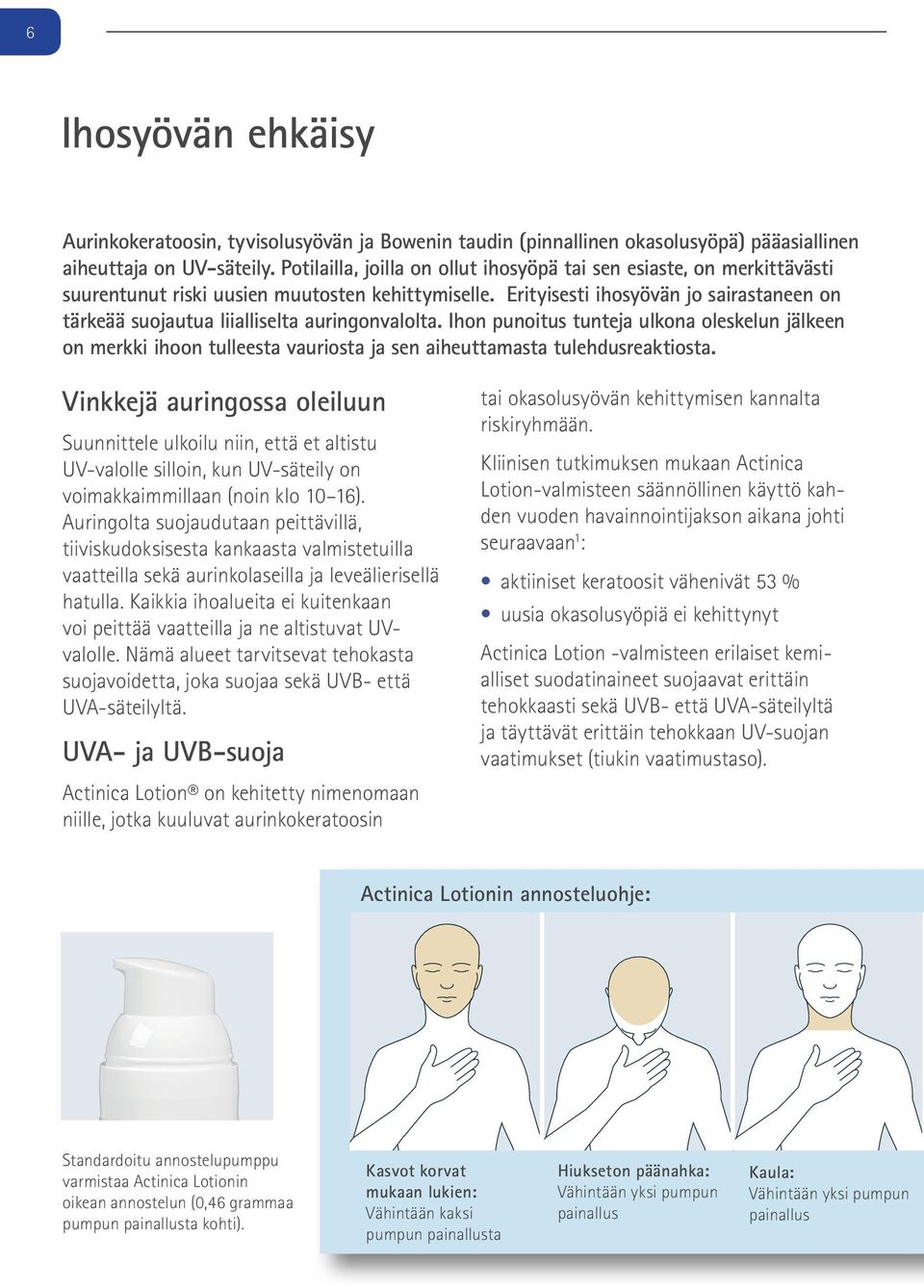 Erityisesti ihosyövän jo sairastaneen on tärkeää suojautua liialliselta auringonvalolta.