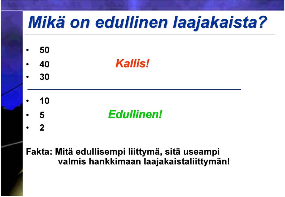2 Fakta: Mitä edullisempi liittymä,