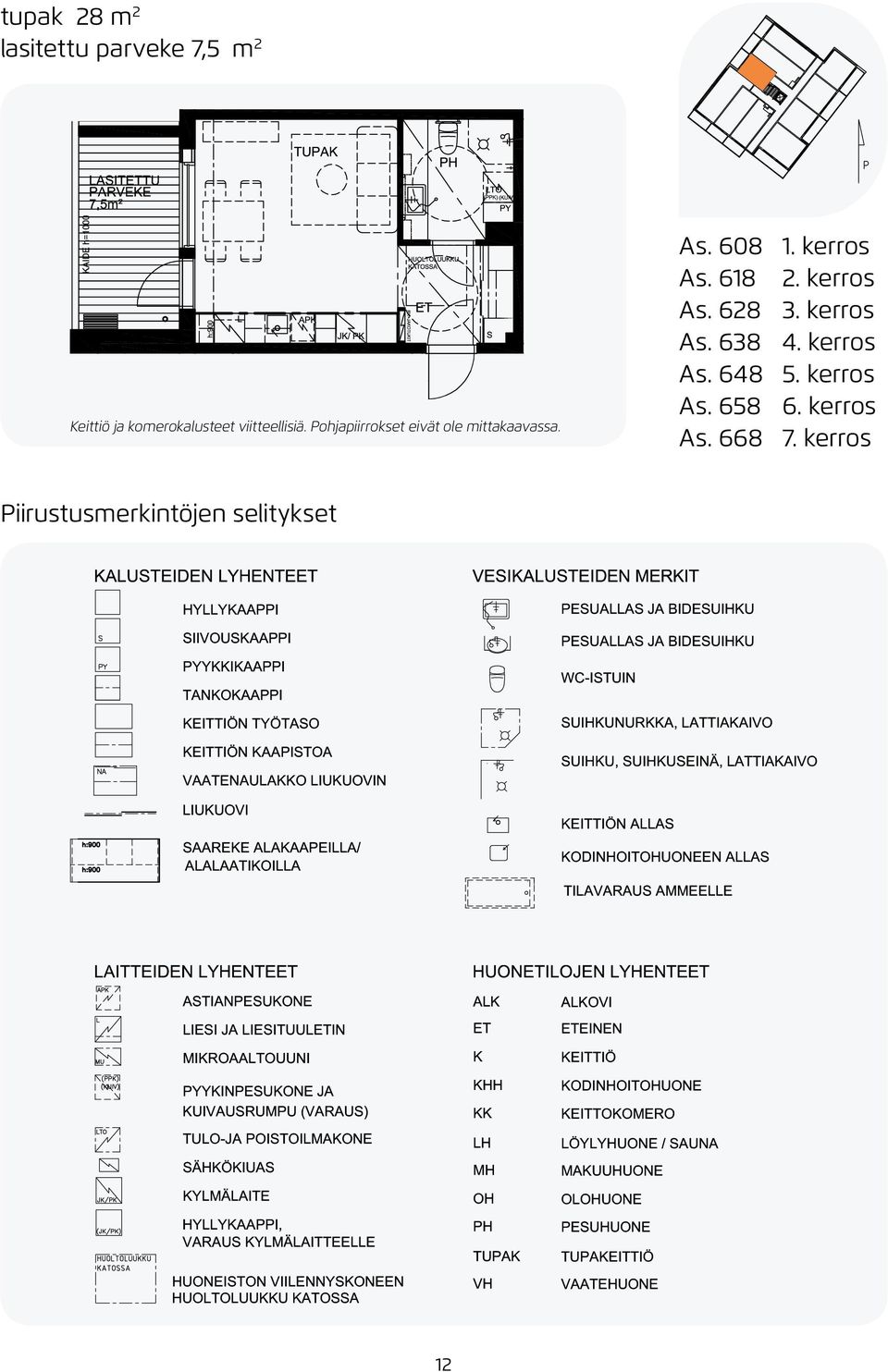 kerros As. 618 2. kerros As. 628 3. kerros As. 638 4. kerros As. 648 5.