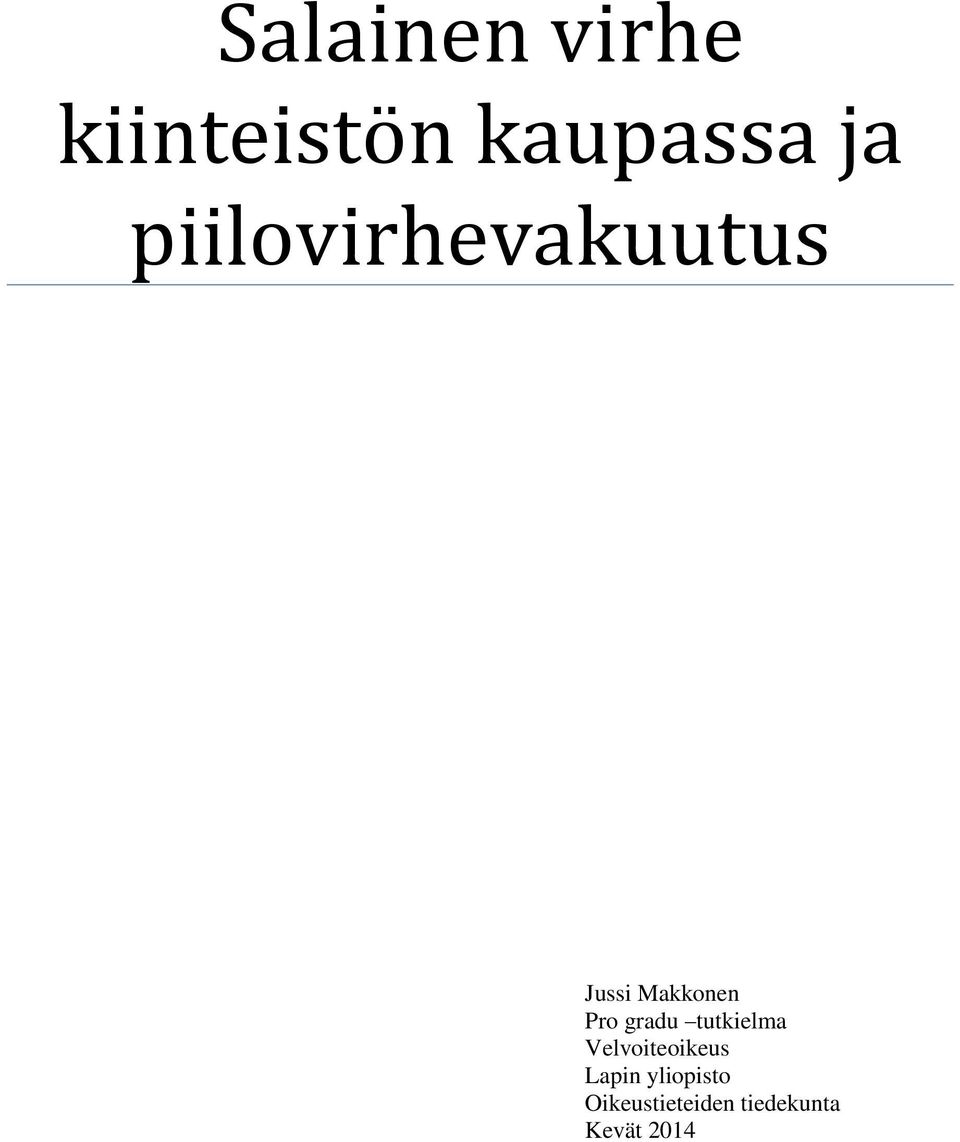 gradu tutkielma Velvoiteoikeus Lapin