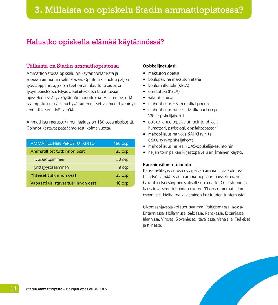 Opintoihisi kuuluu paljon työssä oppimista, jolloin teet oman alasi töitä aidoissa työympäristöissä. Myös oppilaitoksessa tapahtuvaan opiskeluun sisältyy käytännön harjoituksia.