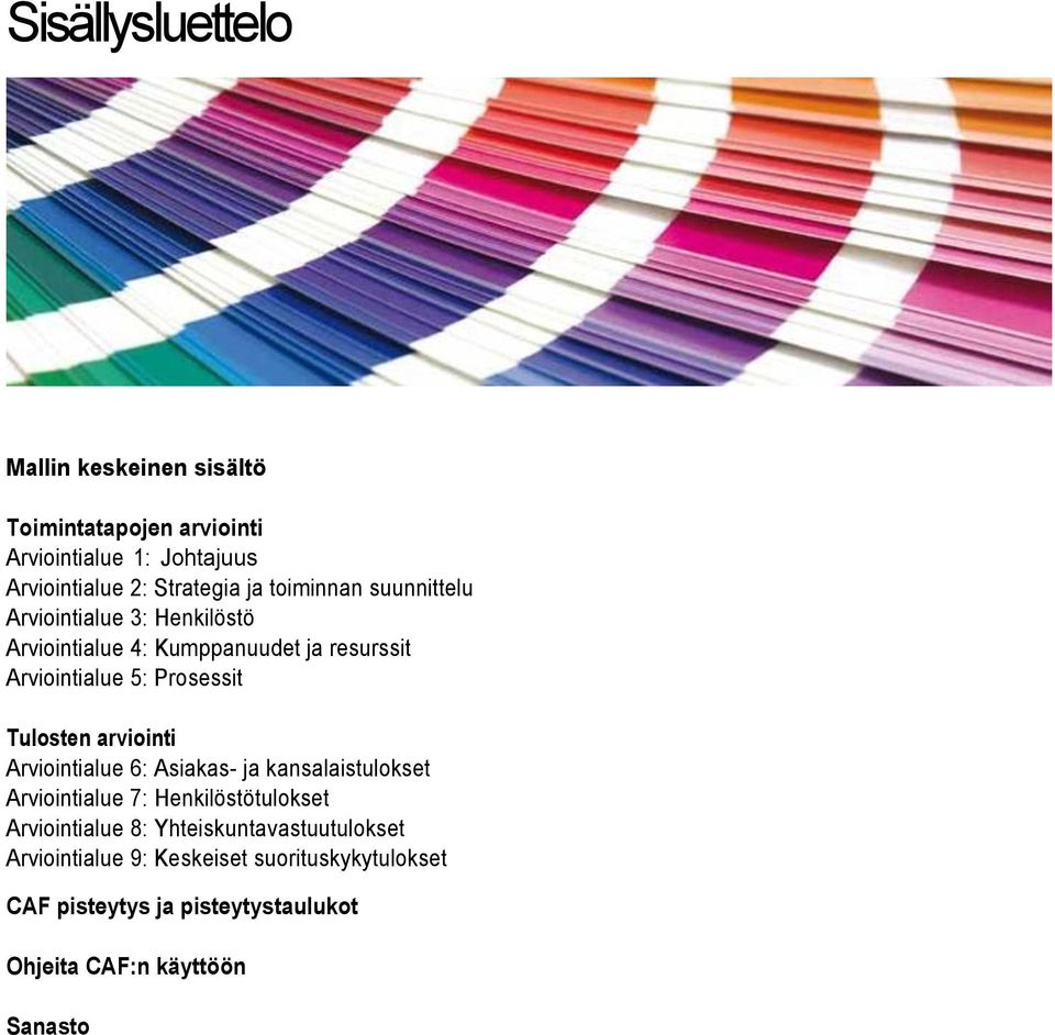 Tulosten arviointi Arviointialue 6: Asiakas- ja kansalaistulokset Arviointialue 7: Henkilöstötulokset Arviointialue 8: