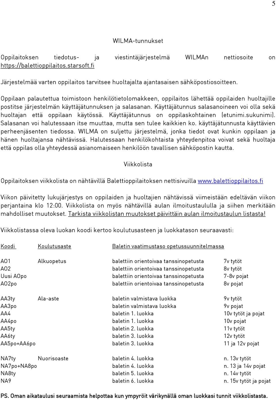 Oppilaan palautettua toimistoon henkilötietolomakkeen, oppilaitos lähettää oppilaiden huoltajille postitse järjestelmän käyttäjätunnuksen ja salasanan.