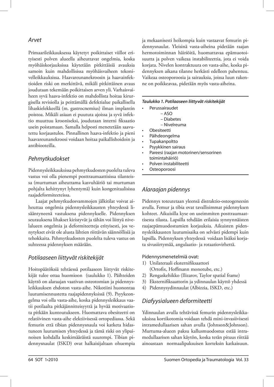 Varhaisvaiheen syvä haava-infektio on mahdollista hoitaa kirurgisella revisiolla ja peittämällä defektialue paikallisella lihaskielekkeellä (m. gastrocnemius) ilman implantin poistoa.