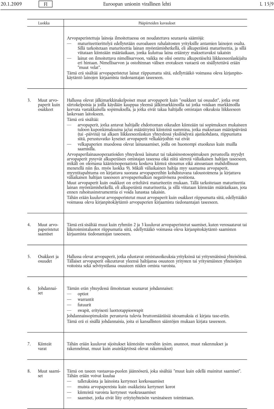 Sillä tarkoitetaan maturiteettia lainan myöntämishetkellä, eli alkuperäistä maturiteettia, ja sillä viitataan kiinteään määräaikaan, jonka kuluttua laina erääntyy maksettavaksi takaisin lainat on