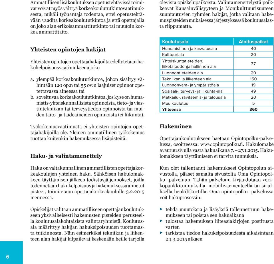 ylempää korkeakoulututkintoa, johon sisältyy vähintään 120 op:n tai 55 ov:n laajuiset opinnot opetettavassa aineessa tai b.