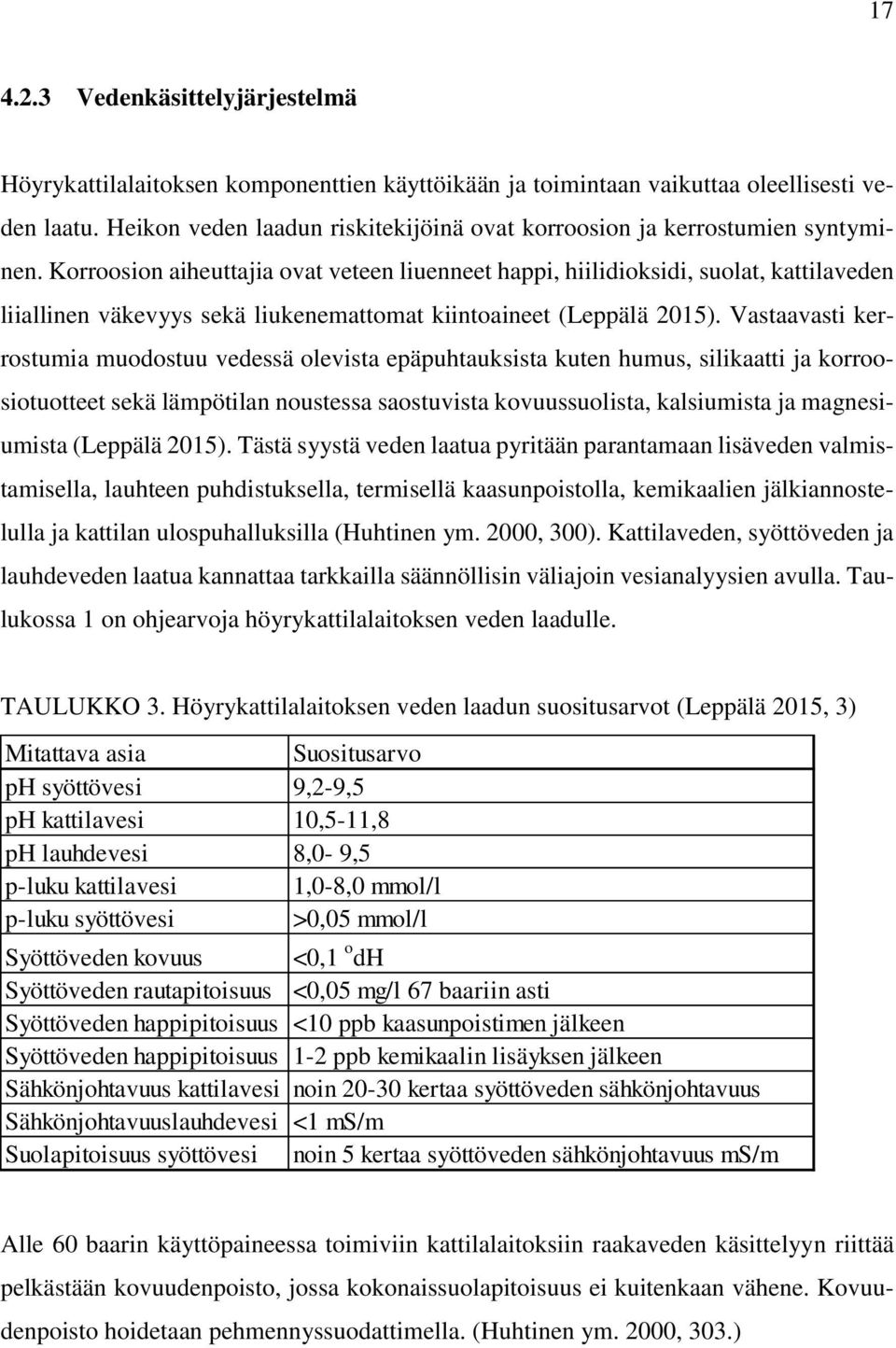 Korroosion aiheuttajia ovat veteen liuenneet happi, hiilidioksidi, suolat, kattilaveden liiallinen väkevyys sekä liukenemattomat kiintoaineet (Leppälä 2015).