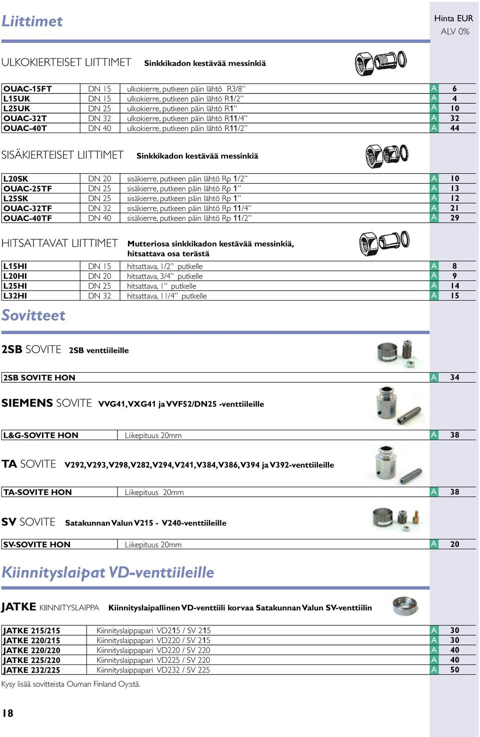 OU-32TF OU-40TF DN 32 DN 40 sisäkierre, putkeen päin lähtö Rp 1/2 sisäkierre, putkeen päin lähtö Rp 1 sisäkierre, putkeen päin lähtö Rp 1 sisäkierre, putkeen päin lähtö Rp 11/4 sisäkierre, putkeen