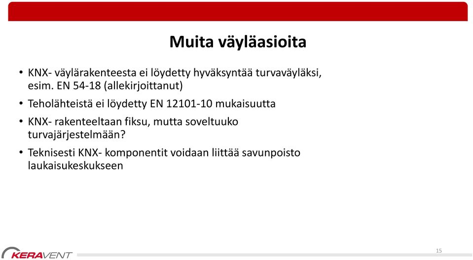 EN 54-18 (allekirjoittanut) Teholähteistä ei löydetty EN 12101-10